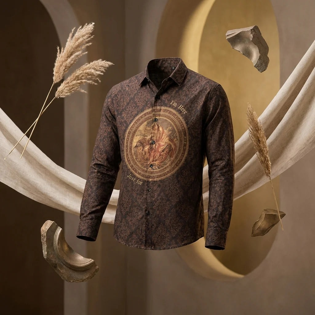 Infishirt Vintage Royal Art Printed Full Sleeve Shirt for Men